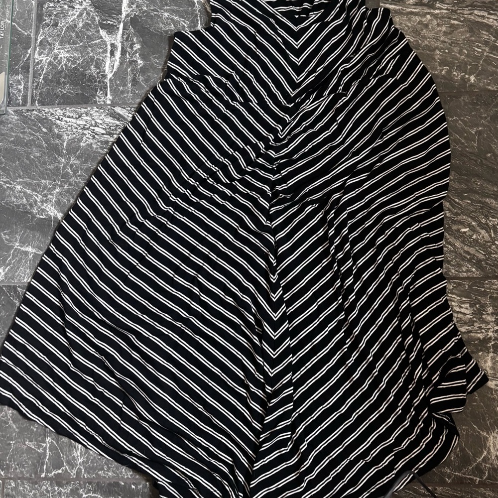Asymmetrical Black and White Skirt
